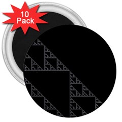 Triangle Black White Chevron 3  Magnets (10 pack) 