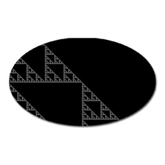 Triangle Black White Chevron Oval Magnet