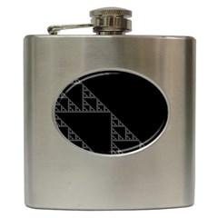 Triangle Black White Chevron Hip Flask (6 oz)