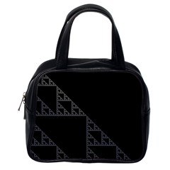 Triangle Black White Chevron Classic Handbags (One Side)