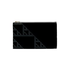 Triangle Black White Chevron Cosmetic Bag (Small) 