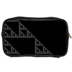 Triangle Black White Chevron Toiletries Bags 2-Side