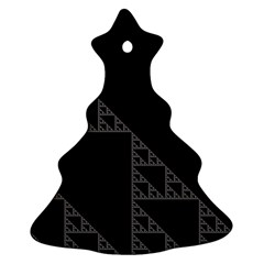 Triangle Black White Chevron Ornament (Christmas Tree) 