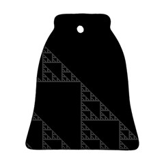 Triangle Black White Chevron Bell Ornament (Two Sides)