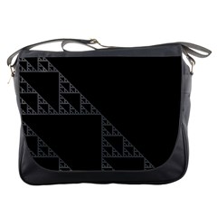 Triangle Black White Chevron Messenger Bags