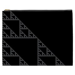 Triangle Black White Chevron Cosmetic Bag (XXXL) 