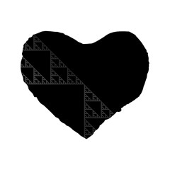 Triangle Black White Chevron Standard 16  Premium Heart Shape Cushions