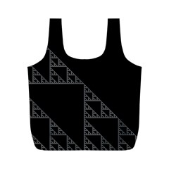 Triangle Black White Chevron Full Print Recycle Bags (M) 