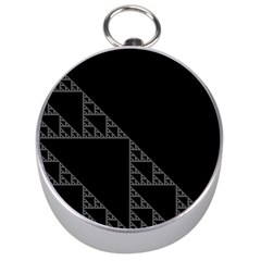 Triangle Black White Chevron Silver Compasses