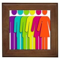 Trans Gender Purple Green Blue Yellow Red Orange Color Rainbow Sign Framed Tiles by Mariart