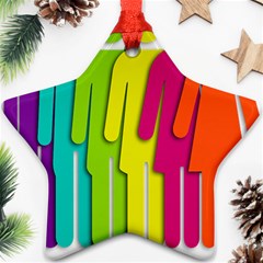 Trans Gender Purple Green Blue Yellow Red Orange Color Rainbow Sign Ornament (star)