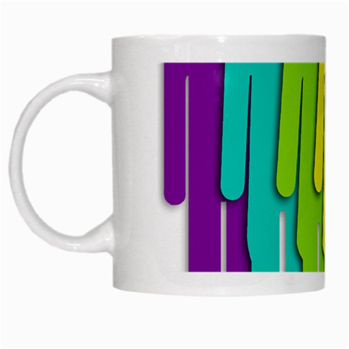 Trans Gender Purple Green Blue Yellow Red Orange Color Rainbow Sign White Mugs