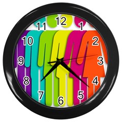 Trans Gender Purple Green Blue Yellow Red Orange Color Rainbow Sign Wall Clocks (black) by Mariart