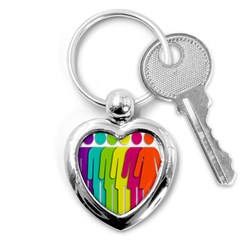 Trans Gender Purple Green Blue Yellow Red Orange Color Rainbow Sign Key Chains (heart)  by Mariart