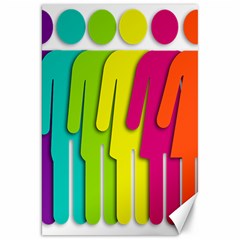 Trans Gender Purple Green Blue Yellow Red Orange Color Rainbow Sign Canvas 20  X 30   by Mariart