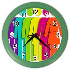 Trans Gender Purple Green Blue Yellow Red Orange Color Rainbow Sign Color Wall Clocks by Mariart