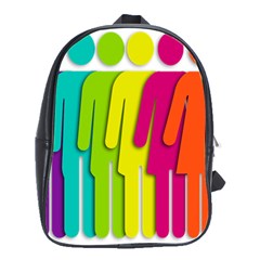 Trans Gender Purple Green Blue Yellow Red Orange Color Rainbow Sign School Bags(large)  by Mariart