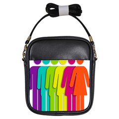 Trans Gender Purple Green Blue Yellow Red Orange Color Rainbow Sign Girls Sling Bags by Mariart