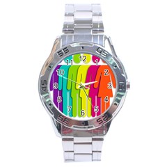 Trans Gender Purple Green Blue Yellow Red Orange Color Rainbow Sign Stainless Steel Analogue Watch by Mariart