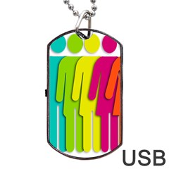 Trans Gender Purple Green Blue Yellow Red Orange Color Rainbow Sign Dog Tag Usb Flash (two Sides) by Mariart