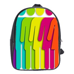 Trans Gender Purple Green Blue Yellow Red Orange Color Rainbow Sign School Bags (xl)  by Mariart