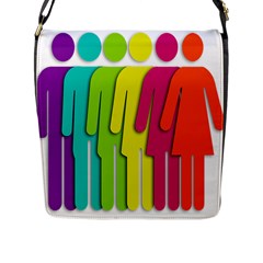 Trans Gender Purple Green Blue Yellow Red Orange Color Rainbow Sign Flap Messenger Bag (l)  by Mariart