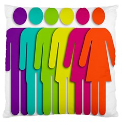 Trans Gender Purple Green Blue Yellow Red Orange Color Rainbow Sign Large Flano Cushion Case (one Side) by Mariart