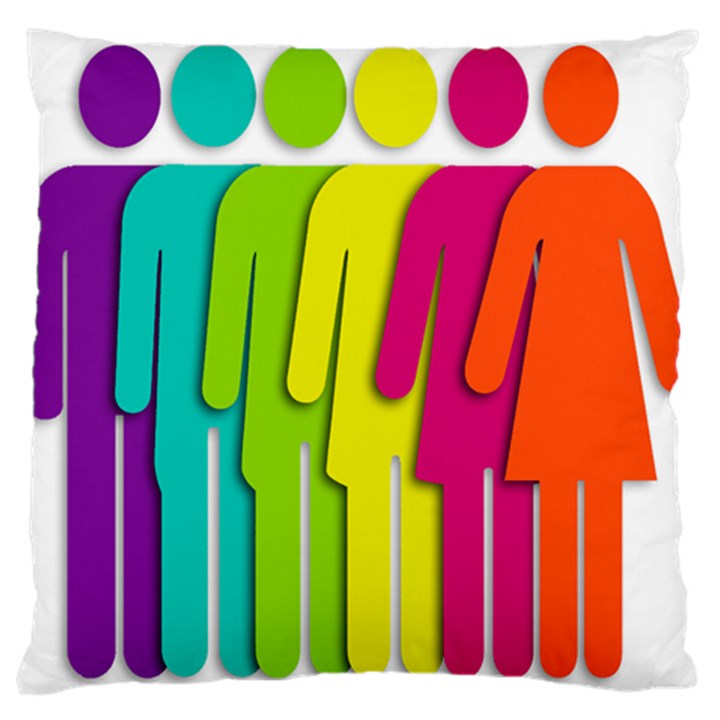 Trans Gender Purple Green Blue Yellow Red Orange Color Rainbow Sign Large Flano Cushion Case (Two Sides)