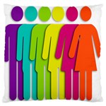 Trans Gender Purple Green Blue Yellow Red Orange Color Rainbow Sign Large Flano Cushion Case (Two Sides) Back