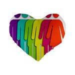 Trans Gender Purple Green Blue Yellow Red Orange Color Rainbow Sign Standard 16  Premium Flano Heart Shape Cushions Front