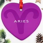 Zodiac Aries Ornament (Heart) Front