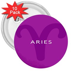 Zodiac Aries 3  Buttons (10 Pack)  by Mariart