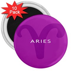 Zodiac Aries 3  Magnets (10 Pack)  by Mariart