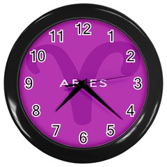 Zodiac Aries Wall Clocks (black) by Mariart