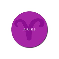 Zodiac Aries Rubber Round Coaster (4 Pack)  by Mariart