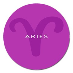 Zodiac Aries Magnet 5  (round) by Mariart