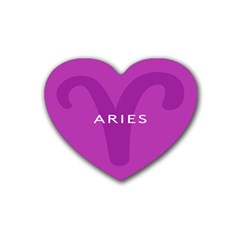 Zodiac Aries Rubber Coaster (heart)  by Mariart