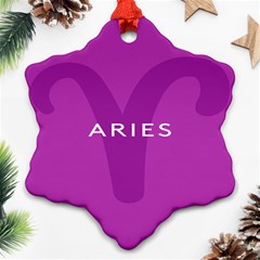 Zodiac Aries Snowflake Ornament (two Sides) by Mariart