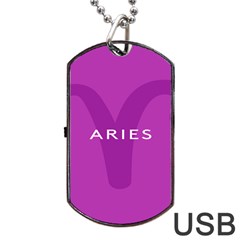 Zodiac Aries Dog Tag Usb Flash (two Sides) by Mariart