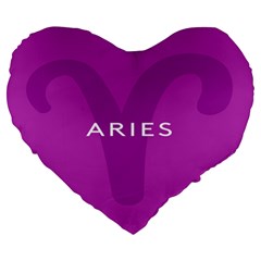 Zodiac Aries Large 19  Premium Heart Shape Cushions by Mariart