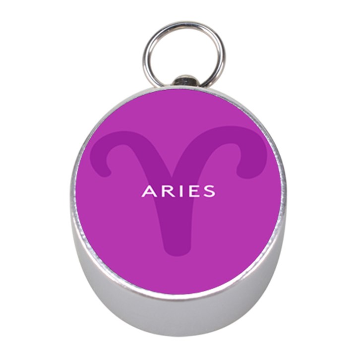 Zodiac Aries Mini Silver Compasses