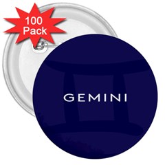 Zodiac Gemini 3  Buttons (100 Pack)  by Mariart