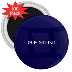 Zodiac Gemini 3  Magnets (100 Pack) by Mariart