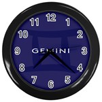 Zodiac Gemini Wall Clocks (Black) Front