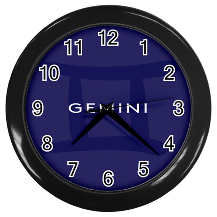 Zodiac Gemini Wall Clocks (Black)