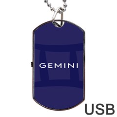 Zodiac Gemini Dog Tag Usb Flash (two Sides) by Mariart