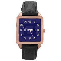 Zodiac Gemini Rose Gold Leather Watch  by Mariart