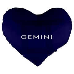 Zodiac Gemini Large 19  Premium Flano Heart Shape Cushions by Mariart