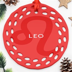 Zodiac Leo Ornament (Round Filigree)