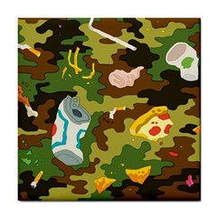 Urban Camo Green Brown Grey Pizza Strom Tile Coasters by Mariart